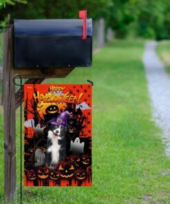 border collie happy halloween flag 7505