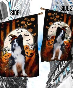 border collie happy halloween flag 8109