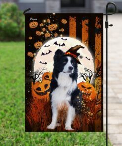 border collie happy halloween flag 8500
