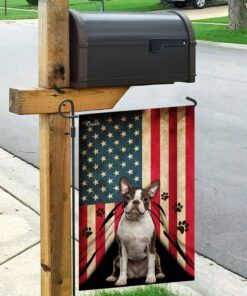 boston terrier american flag 8866
