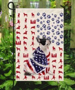 boston terrier dog american flag 2159