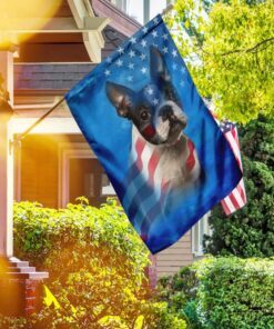 Boston Terrier Dog Stars & Stripes Flag