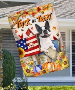 Boston Terrier In USA Mailbox Halloween Flag MLH1776F
