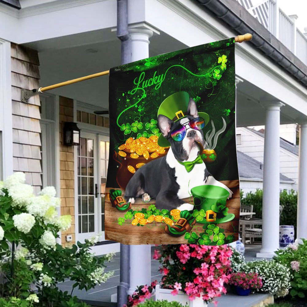 Boston Terrier St. Patrick's Day Flag