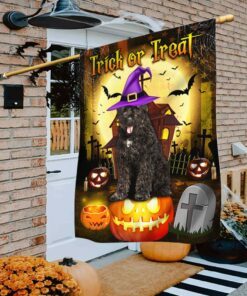Bouviers Des Flandres Dog Halloween Flag Trick Or Treat QNN298Fv11