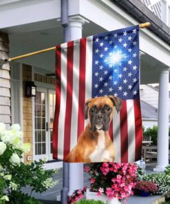 Boxer Christian Cross - American US Flag