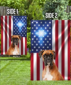 boxer christian cross american us flag 4877