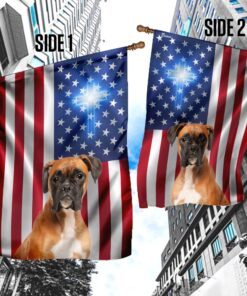 boxer christian cross american us flag 6804