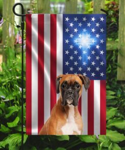 boxer christian cross american us flag 8735