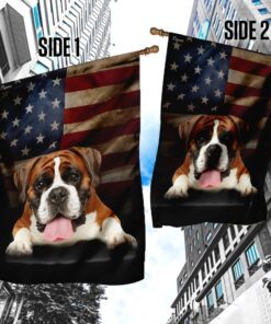 boxer dog american flag 1050