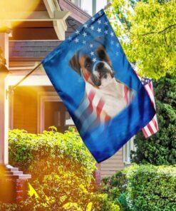 Boxer Dog American Flag