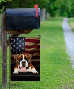 boxer dog american flag 1463
