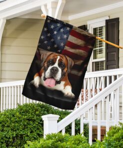 boxer dog american flag 3849