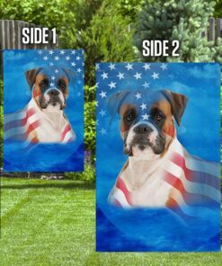 boxer dog american flag 5765