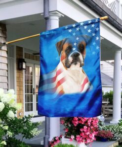 boxer dog american flag 6155
