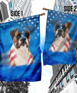 boxer dog american flag 7431