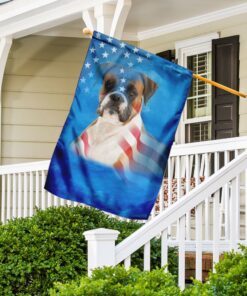 boxer dog american flag 8841