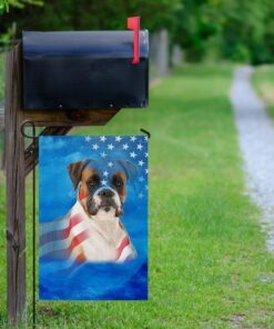 boxer dog american flag 8936