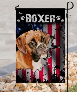 boxer dog flag 7334
