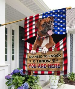 Boxer Dog Flag No Need To Knock I Know You Are Here DBD3127Fv1