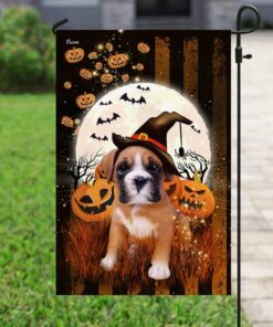 boxer dog halloween flag 3898