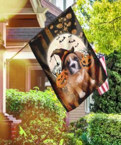 boxer dog halloween flag 4541