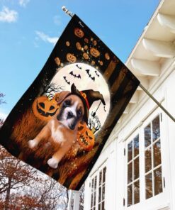 boxer dog halloween flag 8534