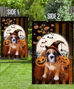 boxer dog halloween flag 8851