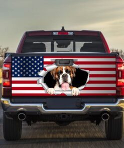 Boxer Dog Truck Tailgate Decal Sticker Wrap QNN342TDv1