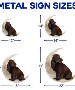 boykin spaniel dog and moon hanging metal sign qnk879msv48 2304