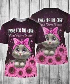 breast cancer 3d tshirt paws for the cure flag ntb11ts 1342