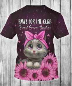 breast cancer 3d tshirt paws for the cure flag ntb11ts 1637