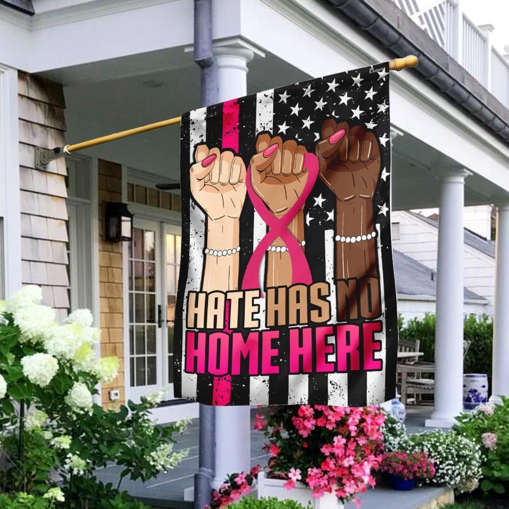 Breast Cancer Awareness - Hate Has No Home Here Flag - Image 2