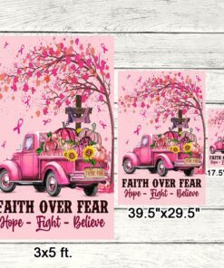 breast cancer awareness faith over fear pink pumpkins breast cancer with halloween flag mln555f 6264