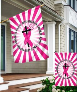 breast cancer awareness flag believe hope strength bnn454f 4966