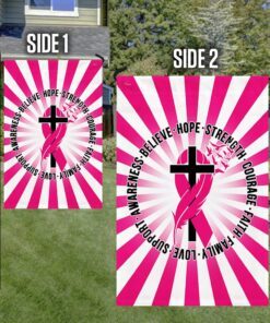 breast cancer awareness flag believe hope strength bnn454f 7371