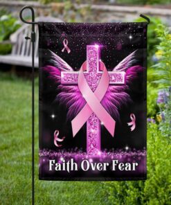 breast cancer awareness flag faith over fear cross tqn830f 5981