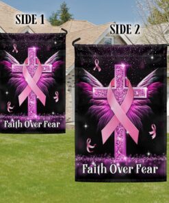 breast cancer awareness flag faith over fear cross tqn830f 8654