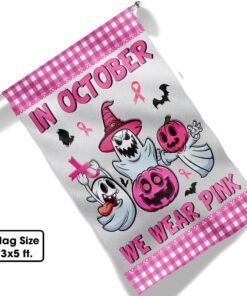 breast cancer awareness flag in october we wear pink halloween tqn467f 5346