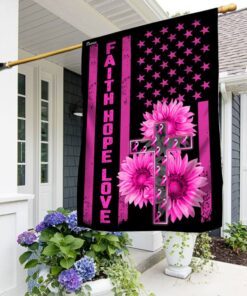 Breast Cancer Awareness Flag Jesus Faith Hope Love Flag TRN1387F