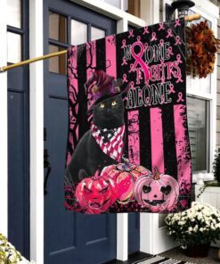 Breast Cancer Awareness Flag No One Fights Alone Cat Flag LHA1737F