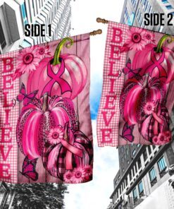 breast cancer awareness pumpkin flag 3012