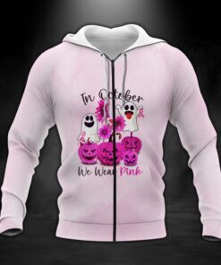 breast cancer awareness zip hoodie in october we wear pink lnt540zh 2330