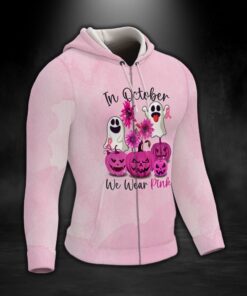 breast cancer awareness zip hoodie in october we wear pink lnt540zh 3802