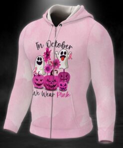 breast cancer awareness zip hoodie in october we wear pink lnt540zh 6093
