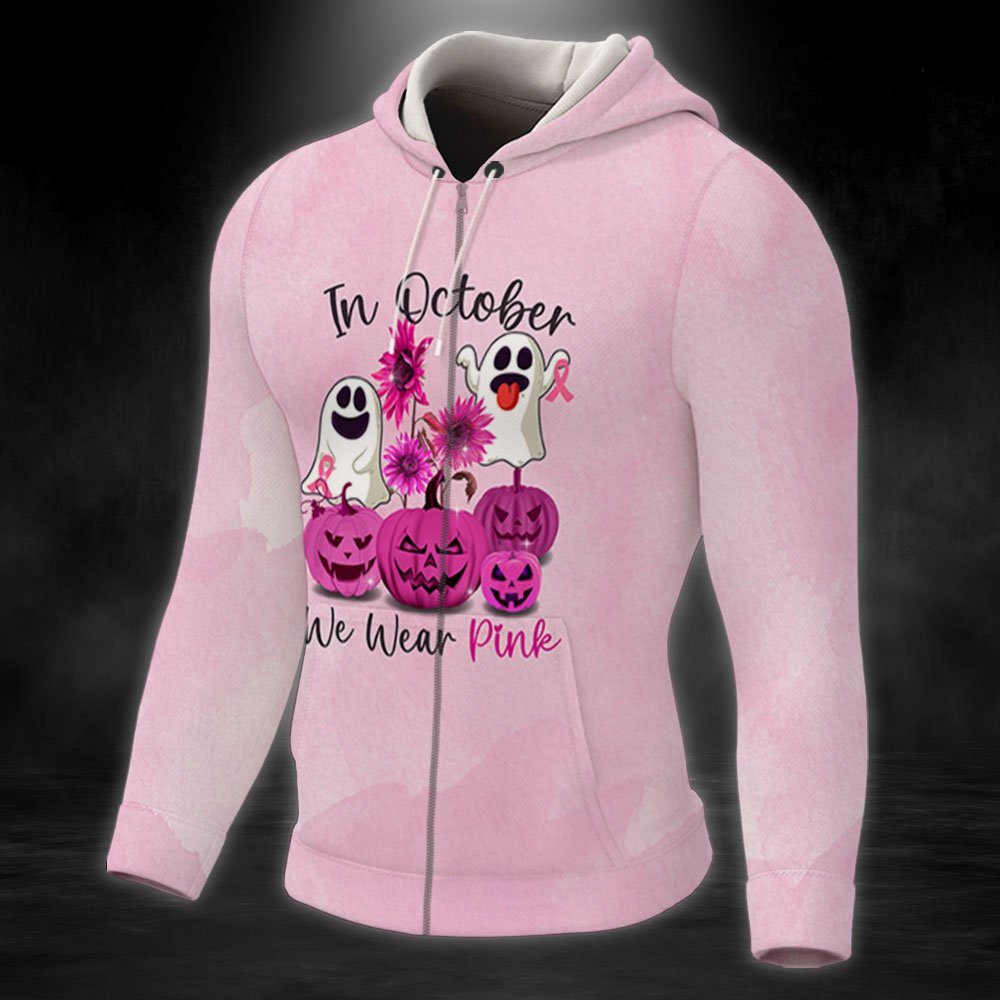Breast Cancer Awareness Zip Hoodie In October We Wear Pink LNT540ZH - Image 6