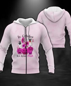 Breast Cancer Awareness Zip Hoodie In October We Wear Pink LNT540ZH