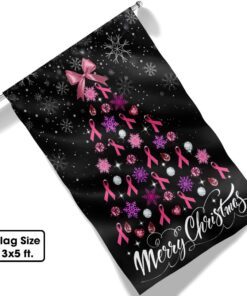 breast cancer christmas flag merry christmas christmas tree tqn708f 7058