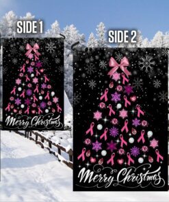 breast cancer christmas flag merry christmas christmas tree tqn708f 7196