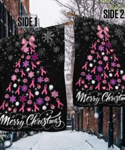 breast cancer christmas flag merry christmas christmas tree tqn708f 8717